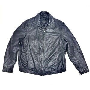 M. Julian Vintage Leather Bomber Jacket Sz XL Black Leather Retro Classic Style